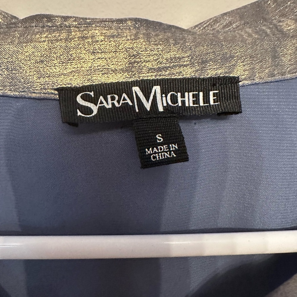 Y2K Vibes Sara Michelle Metallic Button Down Shirt Small - Picture 2 of 7